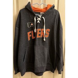 NHL Philadelphia Flyers Hoodie Sweatshirt Gray Size 2XL EUC